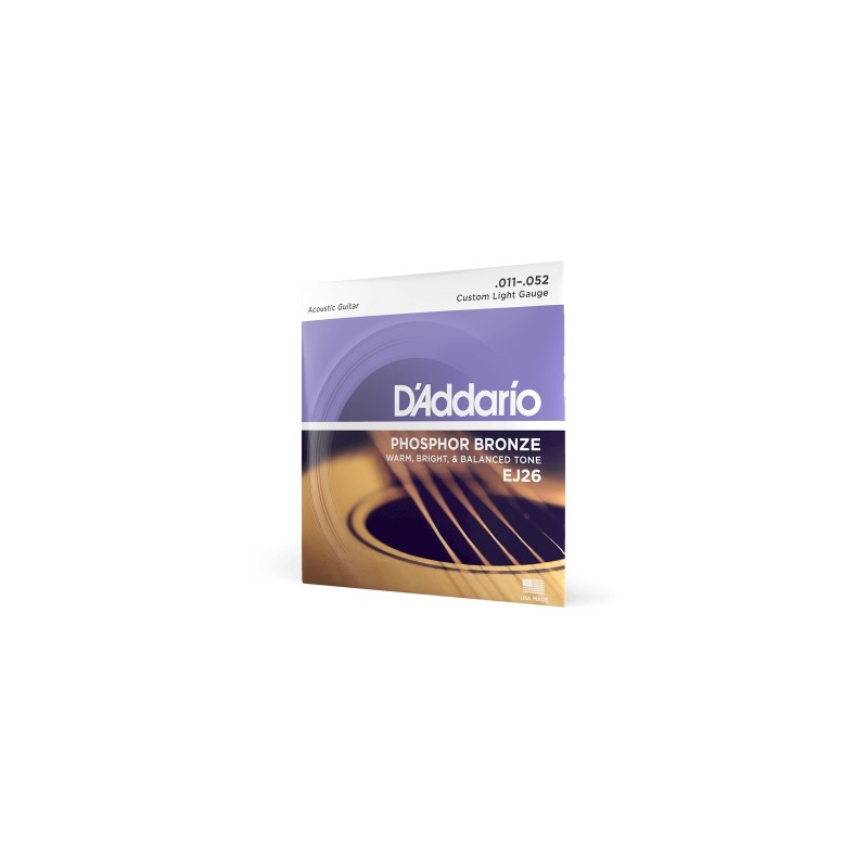 D'Addario EJ 26 Phosphor Bronze 11-52 struny do gitary akustycznej